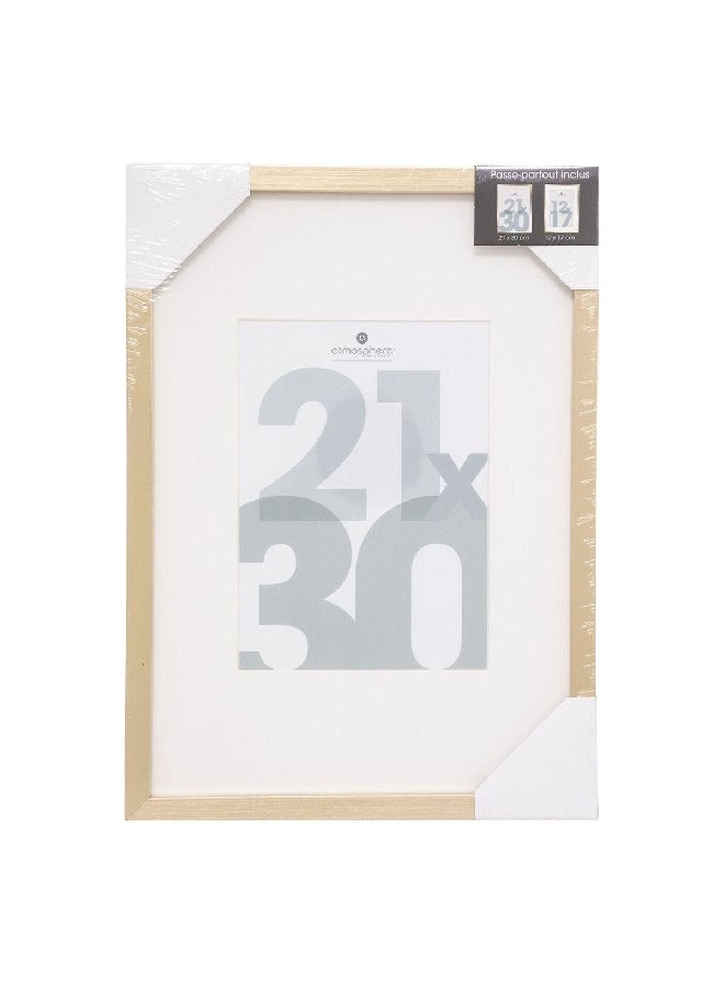 atmosphera Manu Sturdy High Quality Rectangular Decorative Photo Frame Gold 21 x 30 cm 162354E - Image 3