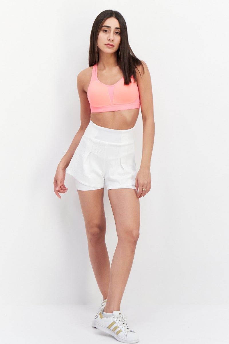 Adidas Women Sportswear Fit Pull On Training Shorts, White - Image 2