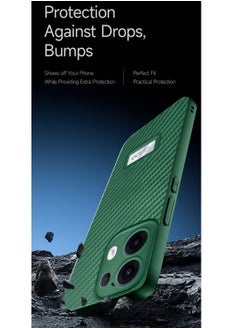 دبليو تيك Oppo Reno13 Pro 5G 2024 غطاء هيكل نسيج من ألياف الكربون المصنوعة من السيليكون السائل - أخضر غامق  - Image 4