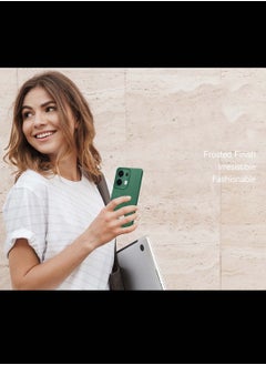 دبليو تيك Oppo Reno13 Pro 5G 2024 غطاء هيكل نسيج من ألياف الكربون المصنوعة من السيليكون السائل - أخضر غامق  - Image 5