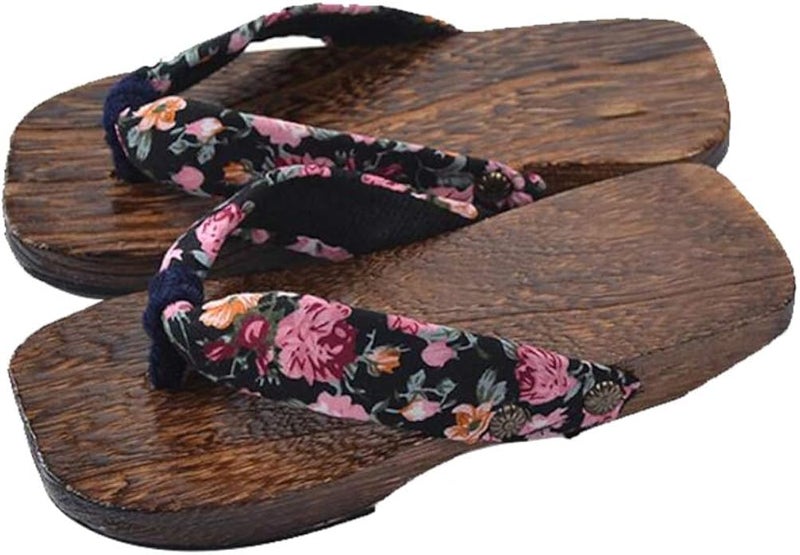 comfrt Children Japanese Wooden Clogs Sandals Accessory Kimono Shoes 16/22 - Image 2