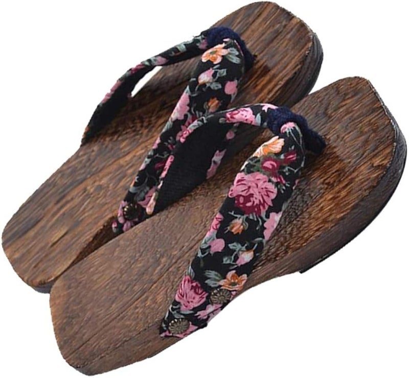 comfrt Children Japanese Wooden Clogs Sandals Accessory Kimono Shoes 16/22 - Image 1