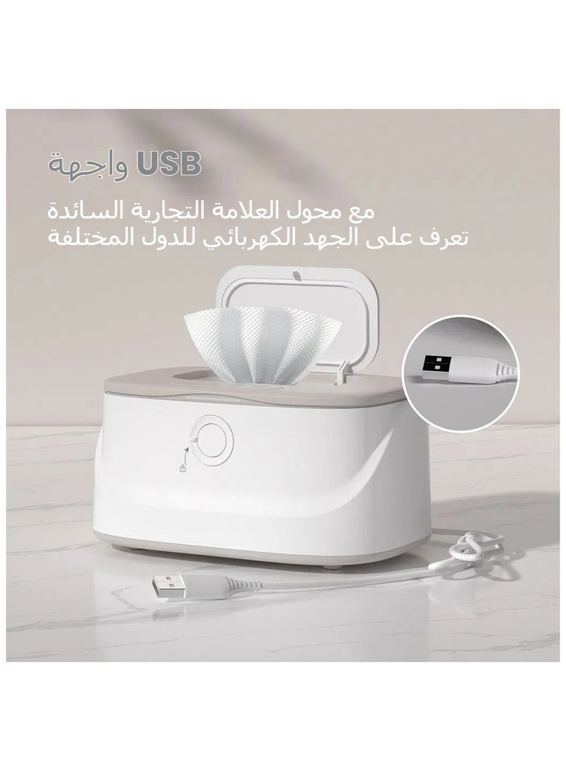 تسخين مناديل الأطفال مع ضوء ليلي مدخل USB محمول للمركبات صندوق مناديل ذات درجة حرارة ثابتة - Image 1