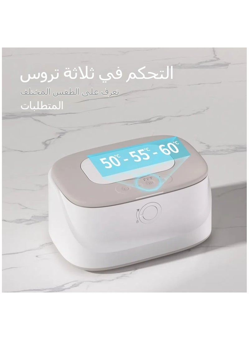 تسخين مناديل الأطفال مع ضوء ليلي مدخل USB محمول للمركبات صندوق مناديل ذات درجة حرارة ثابتة - Image 3