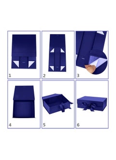 TecV Luxury Magnetic Gift Box, Blue Large Gift Box with Ribbon,Folding Gift Boxes for Presents With Lid, Suitable for Festival, Birthday, Anniversary, etc  - Image 5