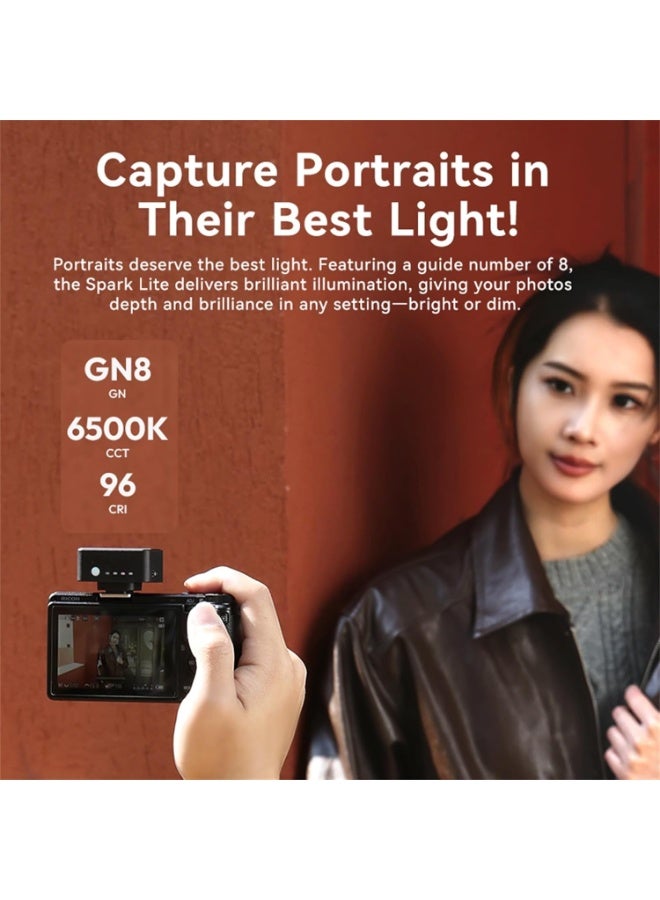 Ulanzi ULANZI SL01 Mini Camera Flash, GN8 6500K Camera Speedlite Flashes, 4 Power Levels (1/8~1/1), Mini Manual Flash, Single Contact Hot Shoe for Nikon, Sony, Fujifilm, Panasonic Cameras - Image 3