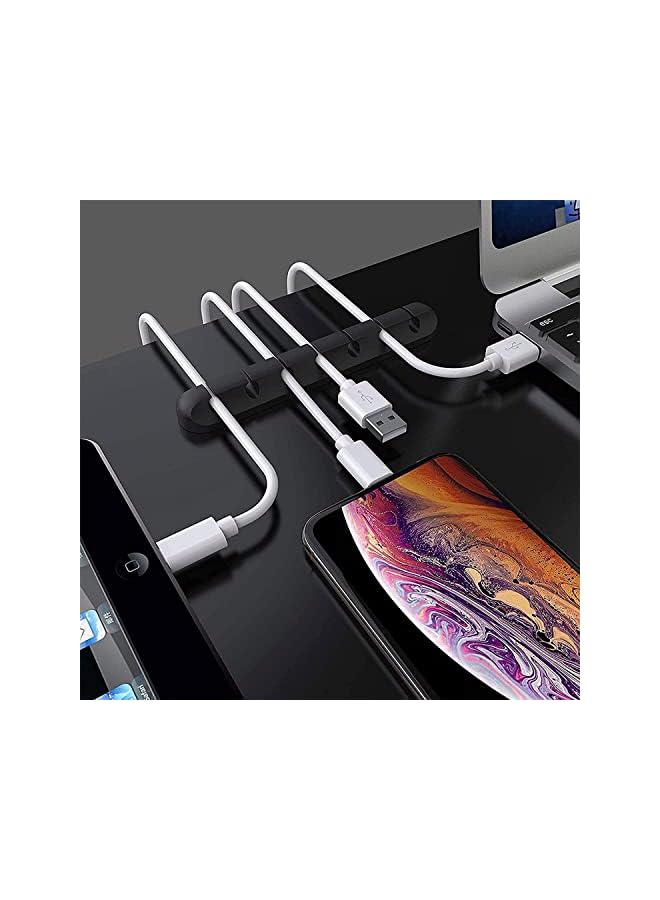 Green Tiger Cable Management Clips for Power Cord, USB Cable, TV PC, Home and Office, Desktop 3, 5 or 7 Cables 3 Pieces Black, White, CABCLIP01-3P, 200mm - Image 2