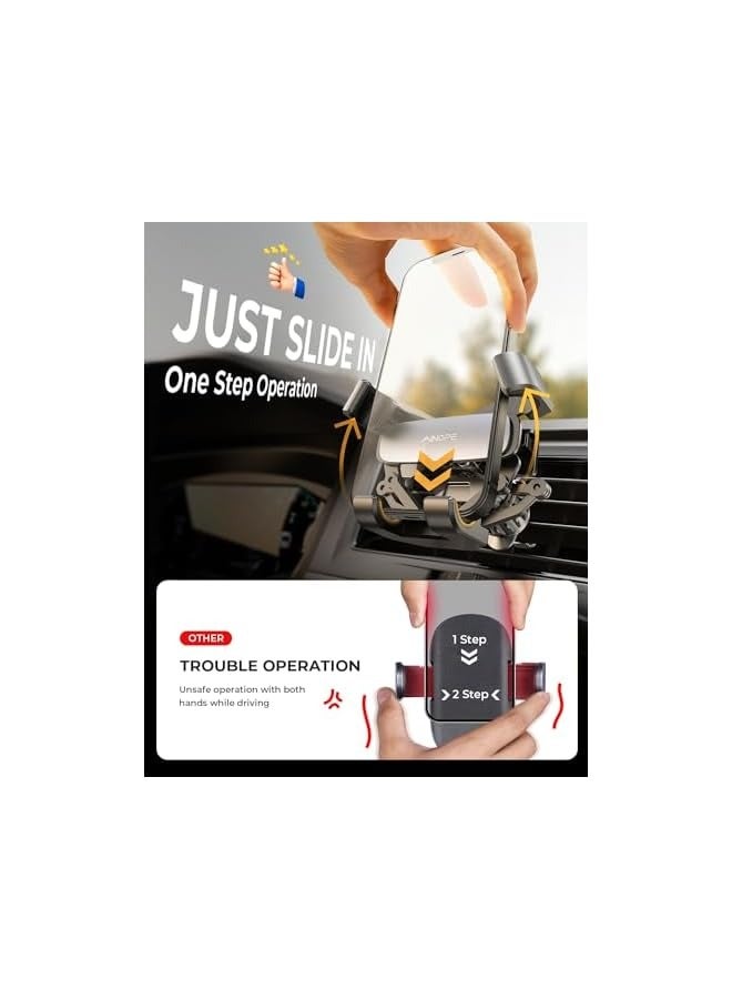 Ainope Gravity Car Phone Holder 2024 Upgrade Mobile Holder for Car Vent Auto Lock Hands Free Car Phone Holder fits for Galaxy iPhone 15 14 Pro Max Plus - Image 2