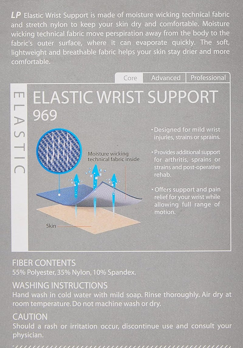 LP Support 969 Elastic Wrist Support, Small, Blue - Image 3