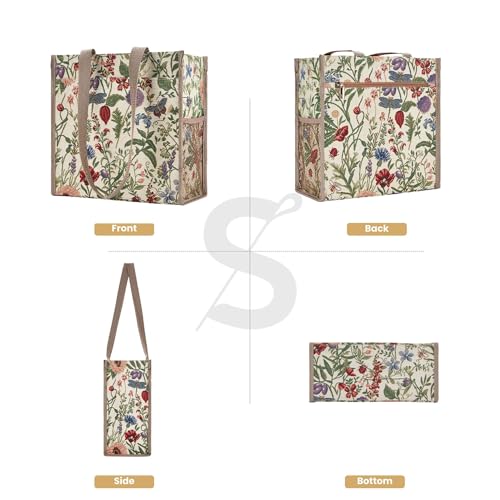 Signare حقيبة تسوق مزخرفة من سينغار بنمط زهور الحديقة (SHOP-MGD) - Image 2