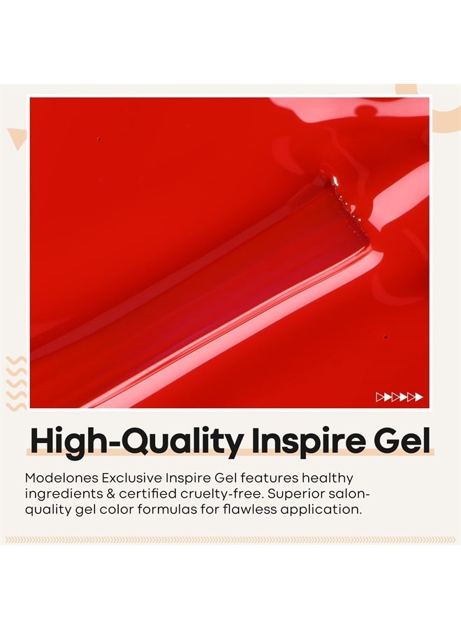 modelones Gel Nail Polish, 1Pcs 15ml Red Color Gel Polish Soak Off LED Nail Polish Gel Nail Lamp Needed Nail Art Design Decoration Manicure Salon DIY at Home Holiday Gift - Image 2
