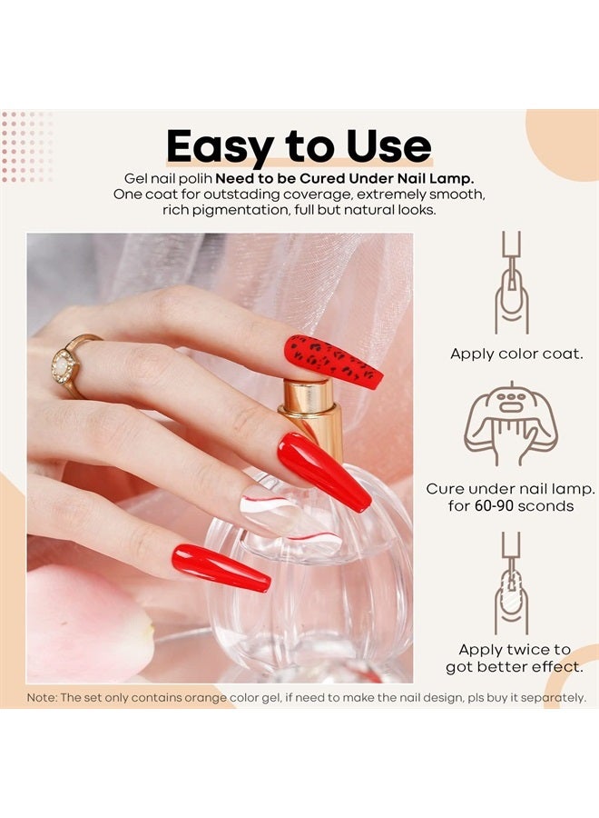 modelones Gel Nail Polish, 1Pcs 15ml Red Color Gel Polish Soak Off LED Nail Polish Gel Nail Lamp Needed Nail Art Design Decoration Manicure Salon DIY at Home Holiday Gift - Image 5