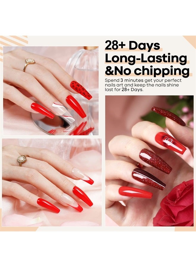 modelones Gel Nail Polish, 1Pcs 15ml Red Color Gel Polish Soak Off LED Nail Polish Gel Nail Lamp Needed Nail Art Design Decoration Manicure Salon DIY at Home Holiday Gift - Image 4