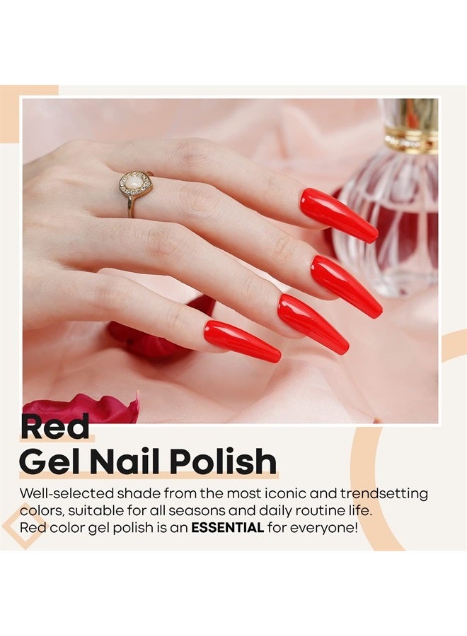 modelones Gel Nail Polish, 1Pcs 15ml Red Color Gel Polish Soak Off LED Nail Polish Gel Nail Lamp Needed Nail Art Design Decoration Manicure Salon DIY at Home Holiday Gift - Image 3