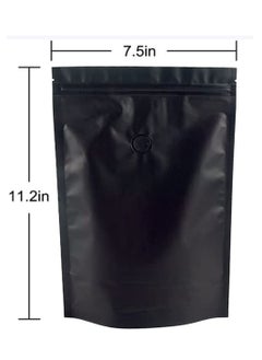 Y&D Coffee Storage Bags with Valve, 16 Oz for Food Dried Herbs, Mylar Bag Edible Packaging, Multi-Usage Smell Proof (10pcs, Matte Black)  - Image 2