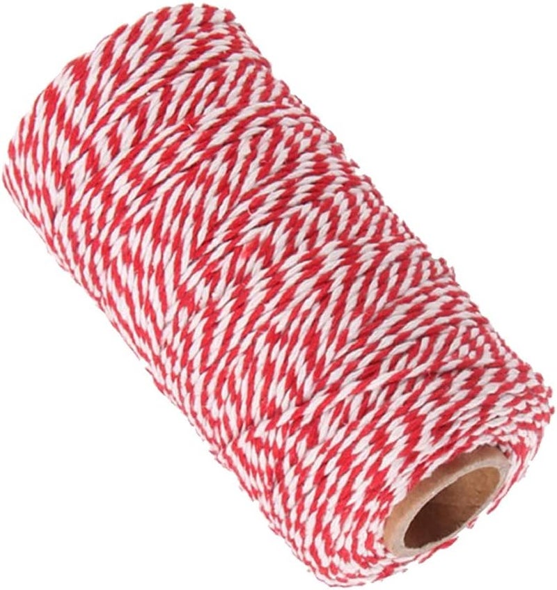 klarako Colored Bakers Twine 100 Metres Wedding Party Crafts String Ribbon 100% Cotton 15 Colors  Red - Image 2