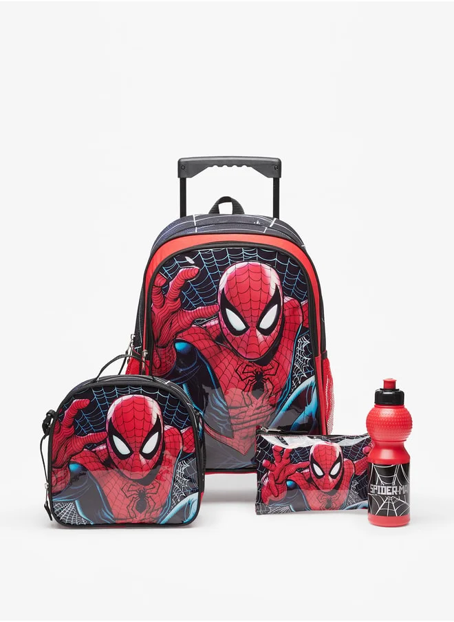 MARVEL Spider-Man Print 4-Piece Trolley Backpack Set
