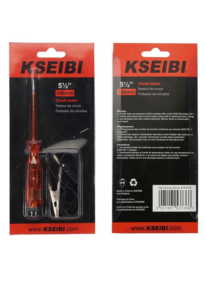 KSEIBI Circuit Tester, 14cm, Heavy Duty Automotive Circuit Tester with Chrome Vanadium, Orange, Premium LED Bulb Tester, Electrical Test Pen, Professional Auto Voltage Continuity Tester, Sedan, SUV, RV, Truck.  - Image 5