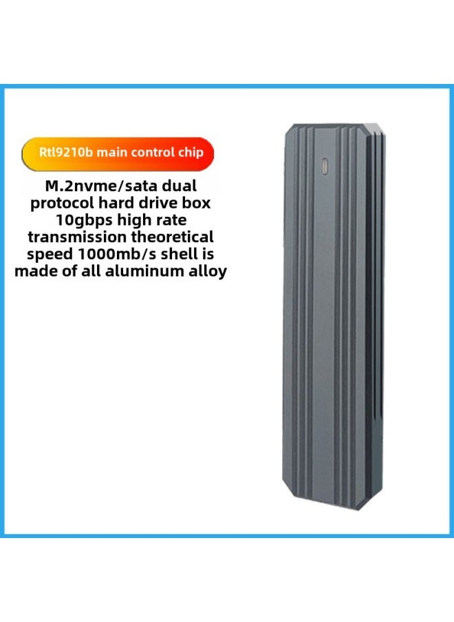 Generic Type-c3.1 Aluminum Alloy Mobile Solid State Drive Heat Dissipation Fast High-speed Transmission Dual Protocol 10G Hard Disk Box Tool-Color:Black  - Image 4