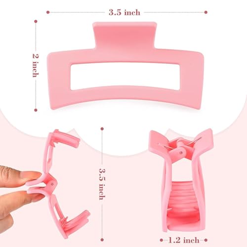 Magrido 3.5 Inch Large Hair Clutcher Claw Clips for Women & Girls – Matte Finish Multicolor Hair Accessories | Strong Spring Grip for Thick Hair, Messy Buns & Styling – Pack of 6 - Image 2