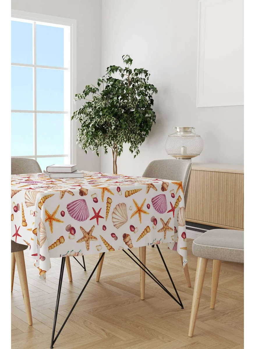 كانغو هوم Red Orange Marine Patterned Digital Printed Tablecloth OTYK818-MS