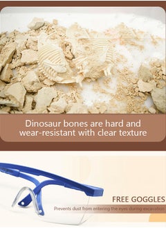 GROIC Archaeology Dinosaur Toy Kit with Plaster Hammer Chisel Cleaning Brush Magnifying Glass Dust Goggles Dig Out Dinosaur Skeleton Gifts for Kids  - Image 4