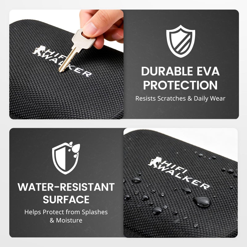 HIFI WALKER حافظة مشغل MP3 لجهاز HIFI WALKER H2/ H2 Touch/ G7/ G7 Mini وأجهزة تشغيل الموسيقى الأخرى، حافظة EVA صلبة محمولة بحجم 4.5 بوصة، حافظة سفر واقية لمشغلات MP3 و MP4، كابل USB، سماعات أذن، بطاقات ذاكرة - Image 5