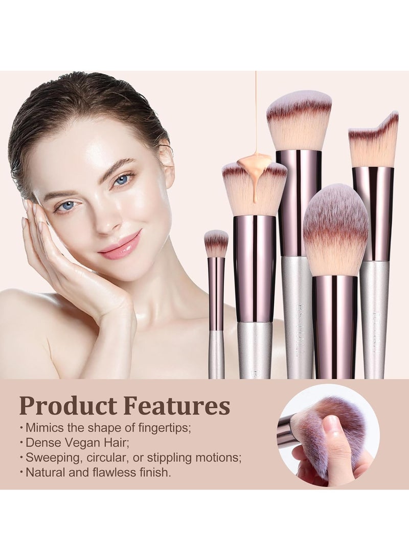 Young Glam Young Glam Essentials Makeup Brush Set 18 Pcs with Blending Eyeshadow Brushes, Powder Brushes, Angled Brushes with Black Travel Case  - Image 5
