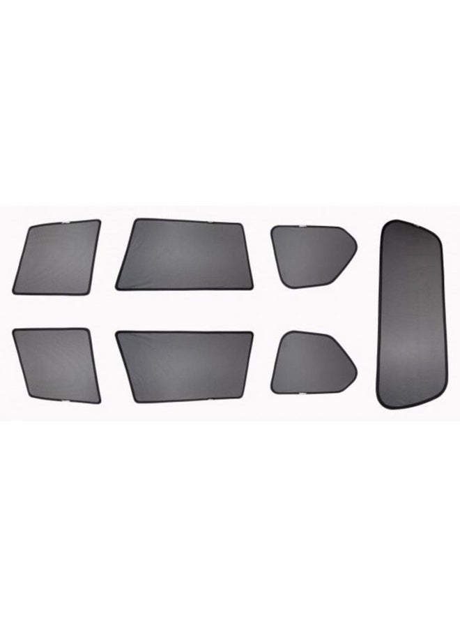 Toyota Fortuner Window Sun Shades 2016–2024 Perforated Heat Insulation Privacy Sun Protection Set 7 Pieces Black - Image 3