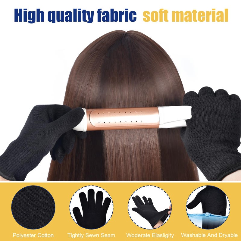IKOCO Heat Proof Medium Glove Mitts for Hair Styling - 2Pcs for Flat Iron, Curling Wand, and Hot-Air Brushes - Image 3