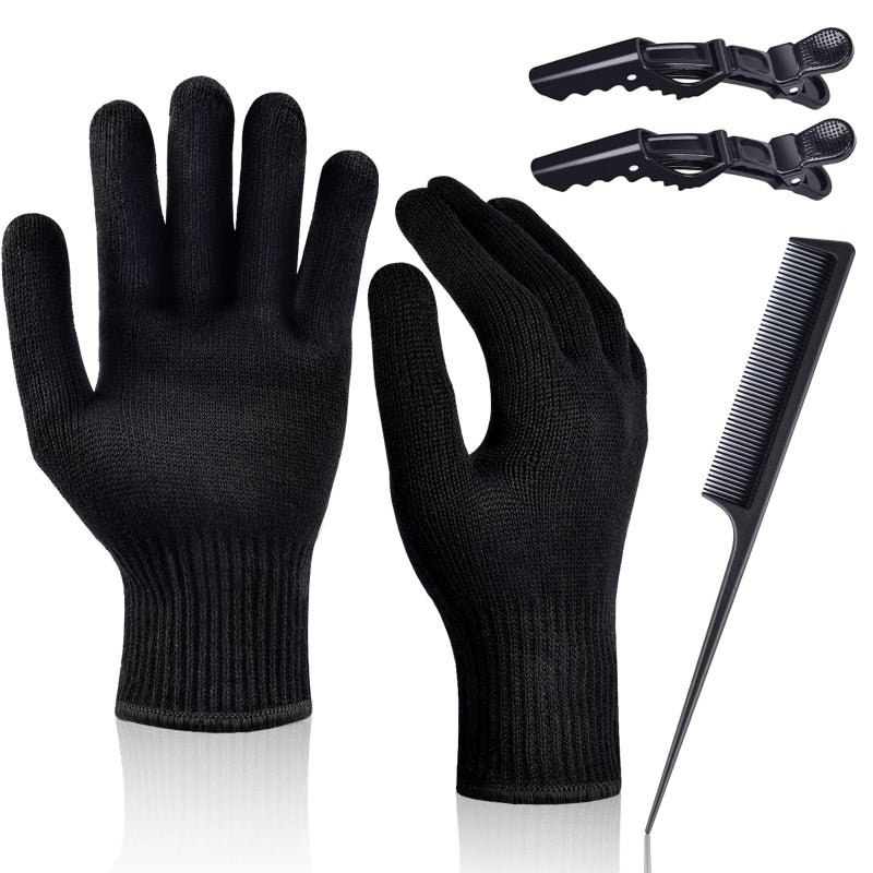 IKOCO Heat Proof Medium Glove Mitts for Hair Styling - 2Pcs for Flat Iron, Curling Wand, and Hot-Air Brushes - Image 1