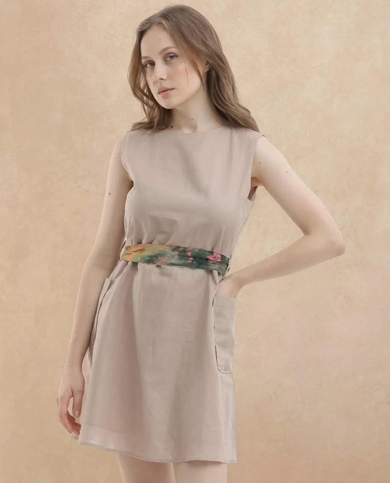 Rareism Rareism Womens Felix Light Beige Dress Sleeveless Solid