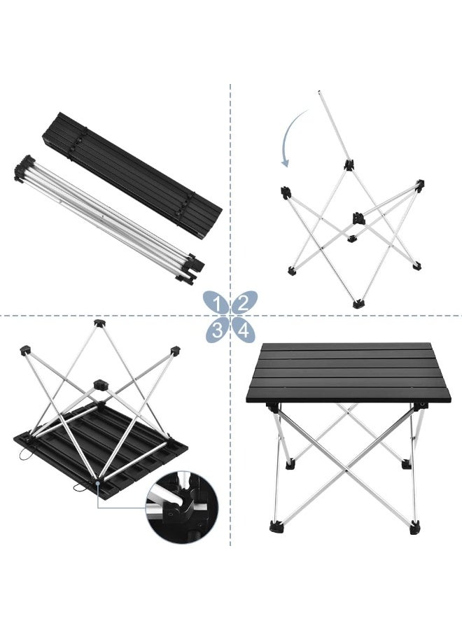 FDTY Portable Camping Table with Aluminum Table Top, Folding Beach Table Easy to Carry, Prefect for Outdoor, Picnic, BBQ, Cooking, Festival, Beach, Home Use - Image 2