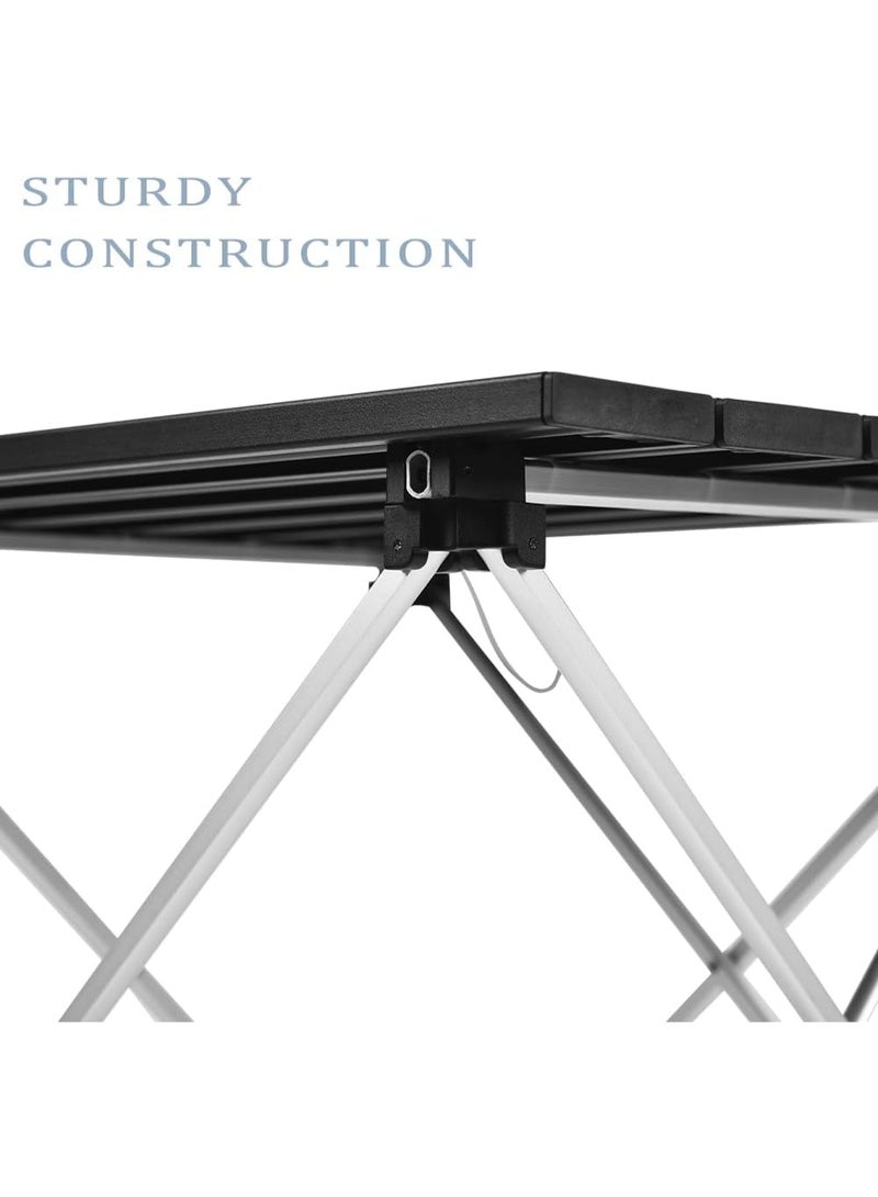 FDTY Portable Camping Table with Aluminum Table Top, Folding Beach Table Easy to Carry, Prefect for Outdoor, Picnic, BBQ, Cooking, Festival, Beach, Home Use - Image 5