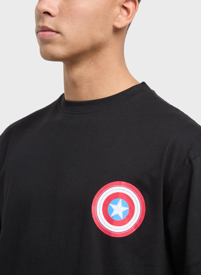 MARVEL Mens Over Size Crew Neck