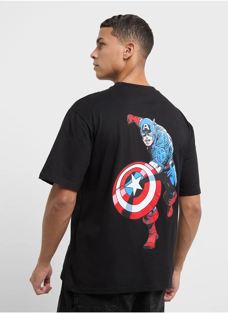 MARVEL Mens Over Size Crew Neck