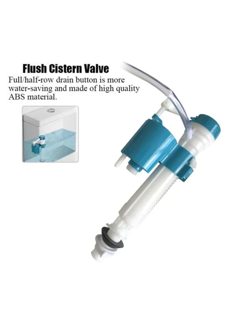 Kana - 28 CM Water-Saving Plastic Dual Flush Valve, Water tank fitting,  Flush Siphon 6-11"Fill Valve With Toilet Repair Kit Abs Push Chrome Plated Button For Tank Commode Fixed Together Commode Cistern Fitting - Image 1