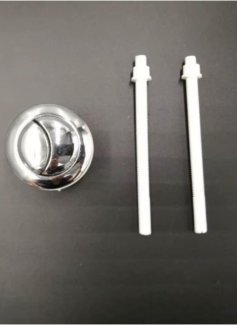 Kana - 28 CM Water-Saving Plastic Dual Flush Valve, Water tank fitting,  Flush Siphon 6-11"Fill Valve With Toilet Repair Kit Abs Push Chrome Plated Button For Tank Commode Fixed Together Commode Cistern Fitting - Image 1