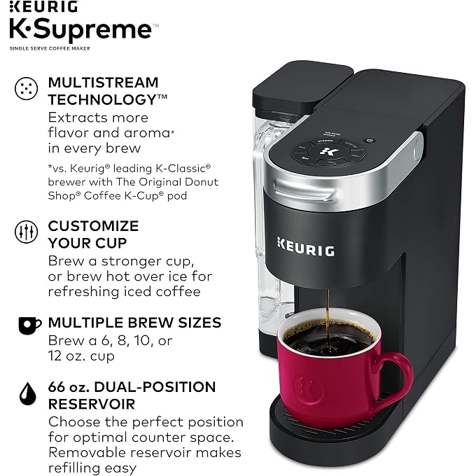 Keurig K-Supreme Single Serve K-Cup Pod Coffee Maker (Black) 3-Month Brewer Maintenance Kit - Image 3