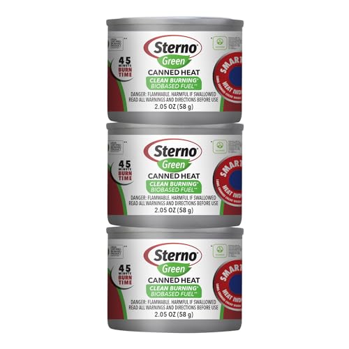 Sterno Canned Heat Ethanol Fuel Can - Ethanol Gel Cans with 45-Minute Burn Time, Chafing Dish Fuel Cans & Gel Fuel Cans for Fire Bowl - Fuel Cans for Food Warmer & Portable Stoves - Pack of 3 - Image 1