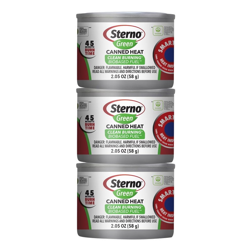 Sterno Canned Heat Ethanol Fuel Can - Ethanol Gel Cans with 45-Minute Burn Time, Chafing Dish Fuel Cans & Gel Fuel Cans for Fire Bowl - Fuel Cans for Food Warmer & Portable Stoves - Pack of 3 - Image 3