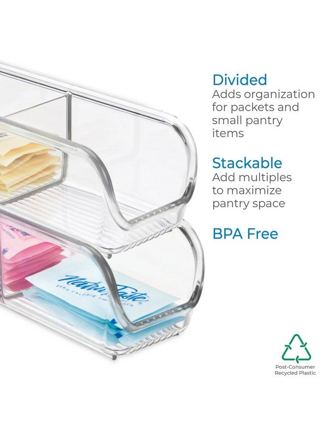 إنترديزاين منظم بلاستيكي من آي ديزاين، حاويات تخزين للمطبخ للسكر والملح والفلفل والمحليات وأكياس الشاي والتوابل، من مجموعة لينوس، 2.25 × 9 × 2 بوصة، شفاف - Image 4