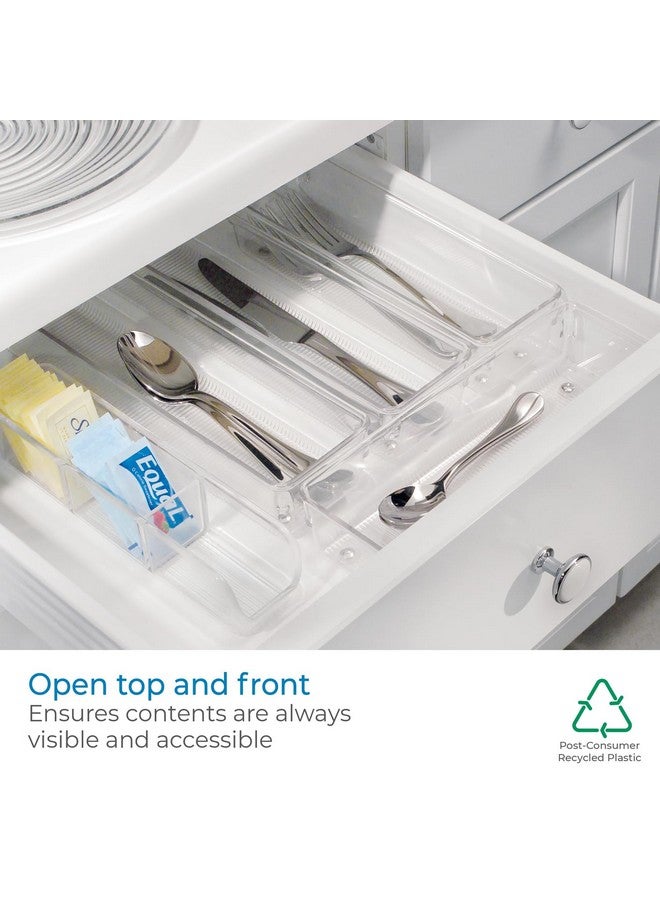 إنترديزاين منظم بلاستيكي من آي ديزاين، حاويات تخزين للمطبخ للسكر والملح والفلفل والمحليات وأكياس الشاي والتوابل، من مجموعة لينوس، 2.25 × 9 × 2 بوصة، شفاف - Image 3