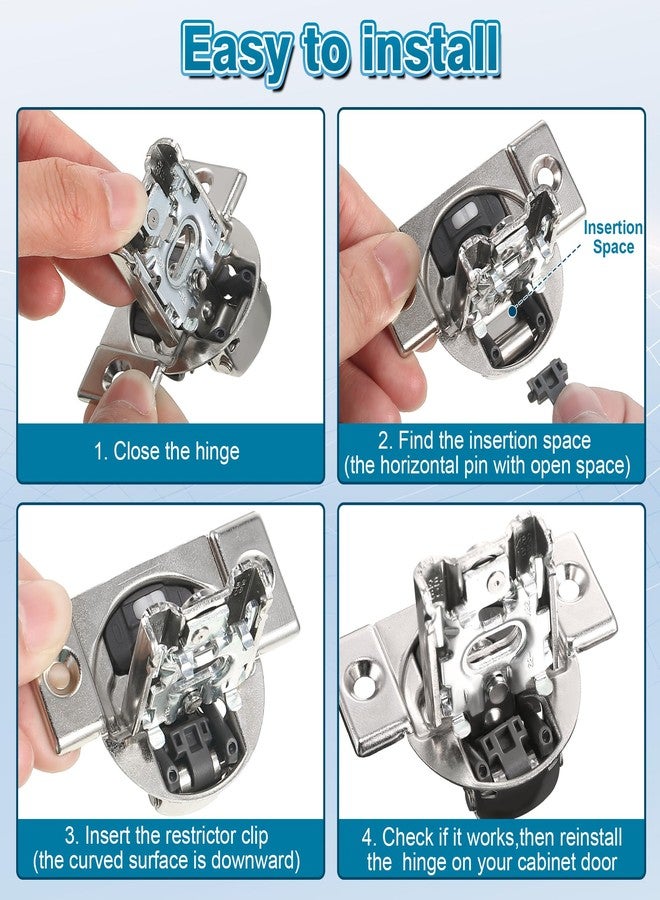 Dreyoo 50 Pcs Cabinet Restrictor Clips, 86 Degree Angle Restriction Hinges Clips, Compatible with Blum 38C315B3, Plastic Restraints for American Kitchen Cabinet Door - Image 5