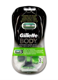 gillete Gillette Body Rasoir 3 Blades Green - Pack of 3 