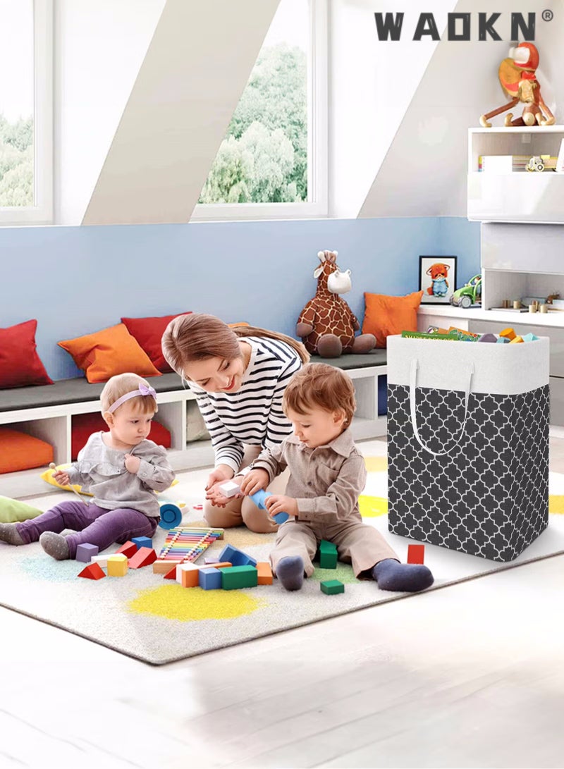 WAOKN Dirty Clothes Storage Bin Laundry Torage Basket Hamper Large Collapsible Laundry Hamper with Easy Carry Handles, Freestanding Clothes Hampers for Laundry, Bedroom, Dorm, Clothes, Towels, Toys - Image 4