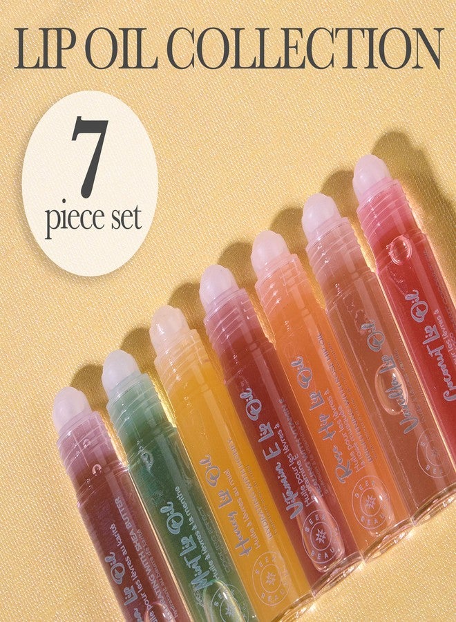 EXPRESSIONS 7pc Lip Oil - Natural High Shine Tinted LIp Oil with Essential Oils, Hydrating Roll On Lip Oils Infused w/Essential Oils - Rollerball Lip Oils, Vitamin Enriched Lip Oil Set - Image 2