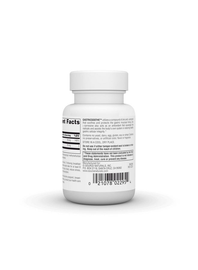 Source Naturals سورس ناتشورالز غاستريك سوتhe زنك إل-كارنوزين* - 30 كبسولة نباتية - Image 3