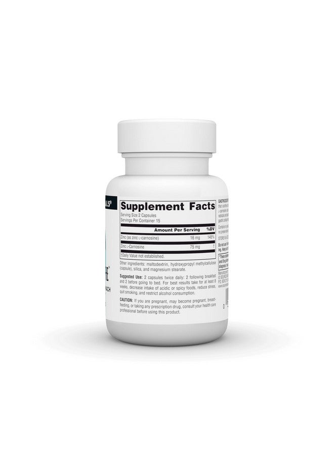 Source Naturals سورس ناتشورالز غاستريك سوتhe زنك إل-كارنوزين* - 30 كبسولة نباتية - Image 2