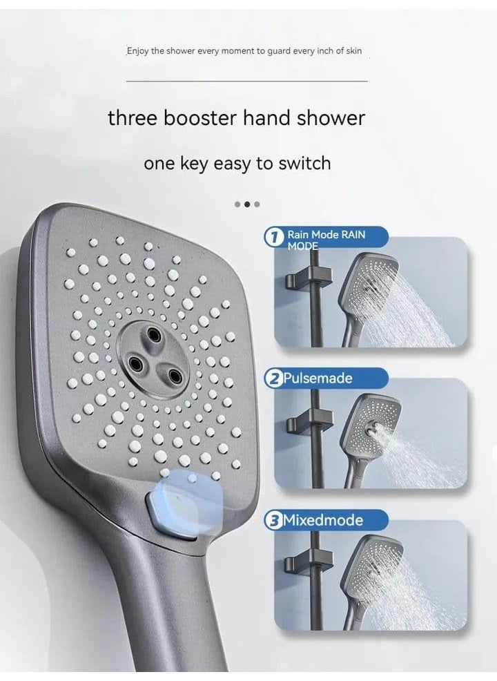 ProssimaGen ProssimaGen Italian Brass Rainfall Shower Set 4 function Thermostatic Hot Cold Shower system Hand shower overhead Shower Jet Spray Showers For Bathrooms Grey Matt  - Image 4